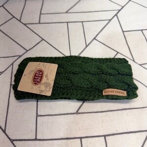 Clear Creek Headband OSFM Green Cable Knit Faux Fur Lined Ear Warmer CC-HB-103